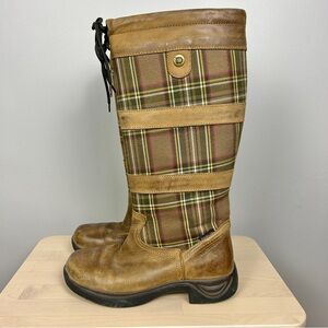 DUBLIN River Plaid Boots Leather Size 8 Winter Waterproof Country Cottage Farm